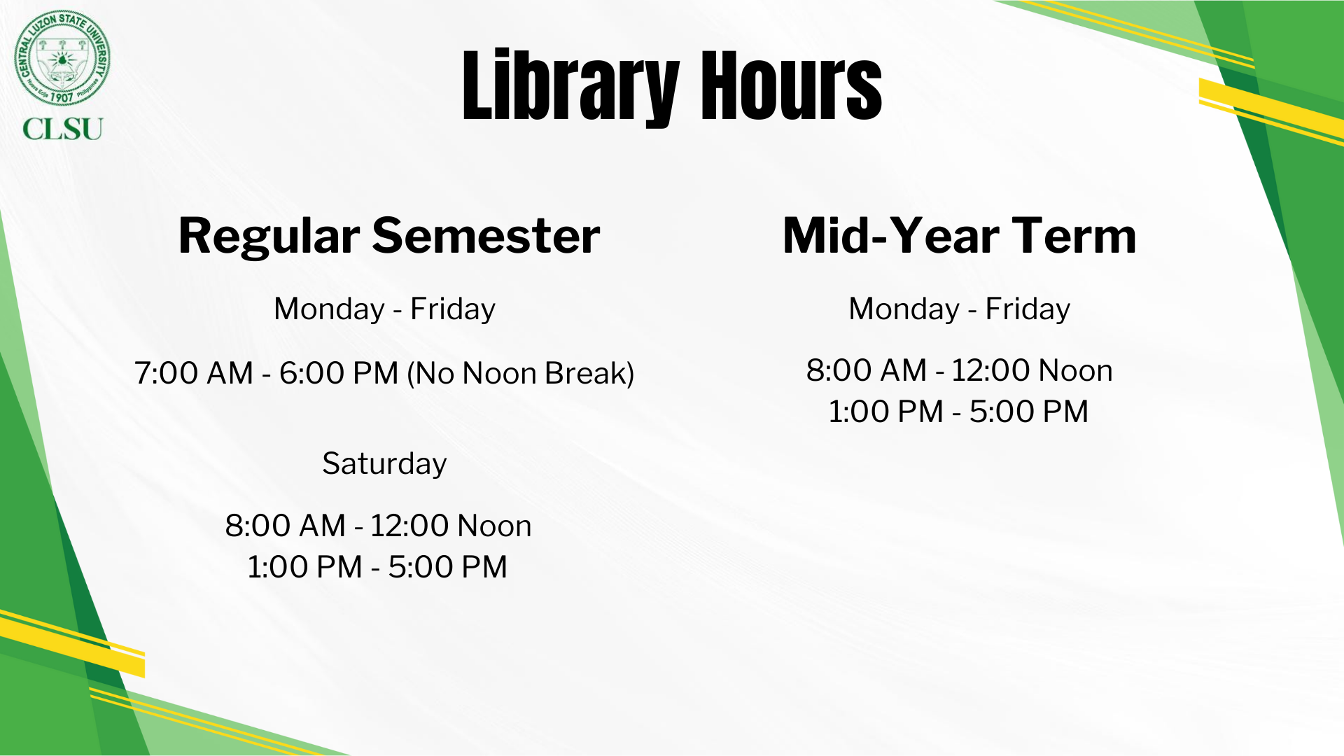 Library Hours